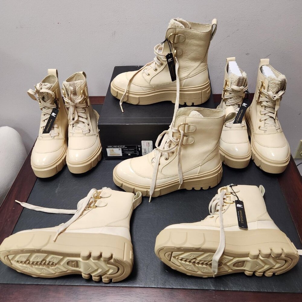 Woman's SOREL Caribou X Boot Lace Waterproof Beige NEW, Sizes 6.5, 7, 8, 9, 10